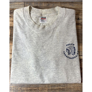 Canadaigua NY Grey Police T-Shirt, Pre-Shrunk Cotton-Large Made In USA