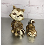 Vintage Racoon Love Salt & Pepper Shakers Mother Baby Ceramic-Read Description