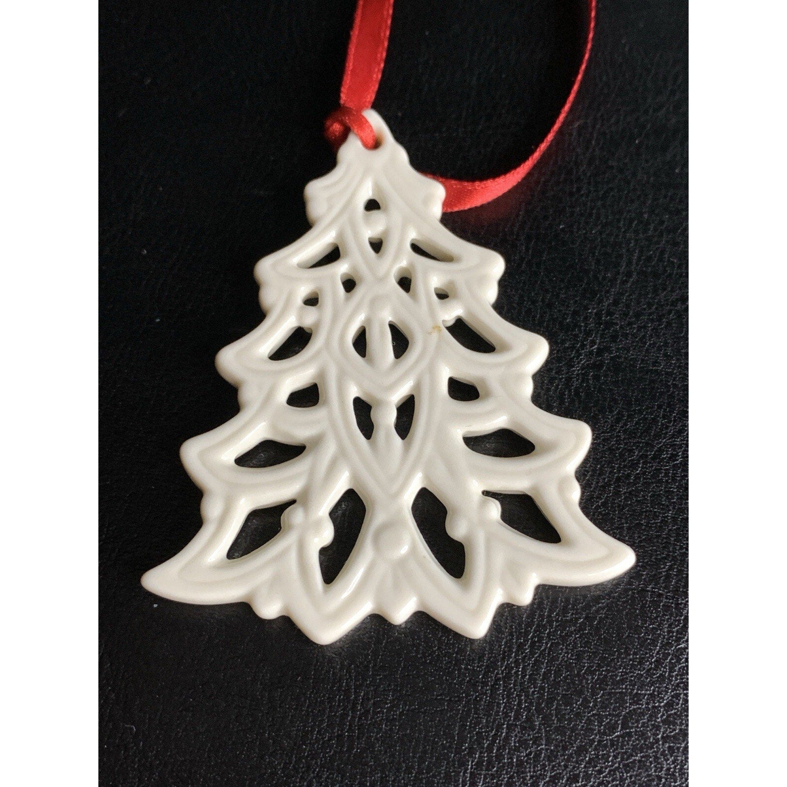 Lenox Reticulated Porcelain Christmas Tree Charm Ornament
