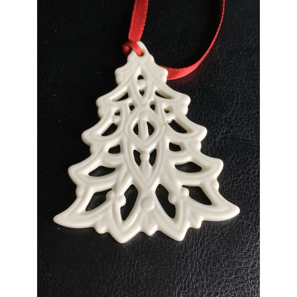 Lenox Reticulated Porcelain Christmas Tree Charm Ornament