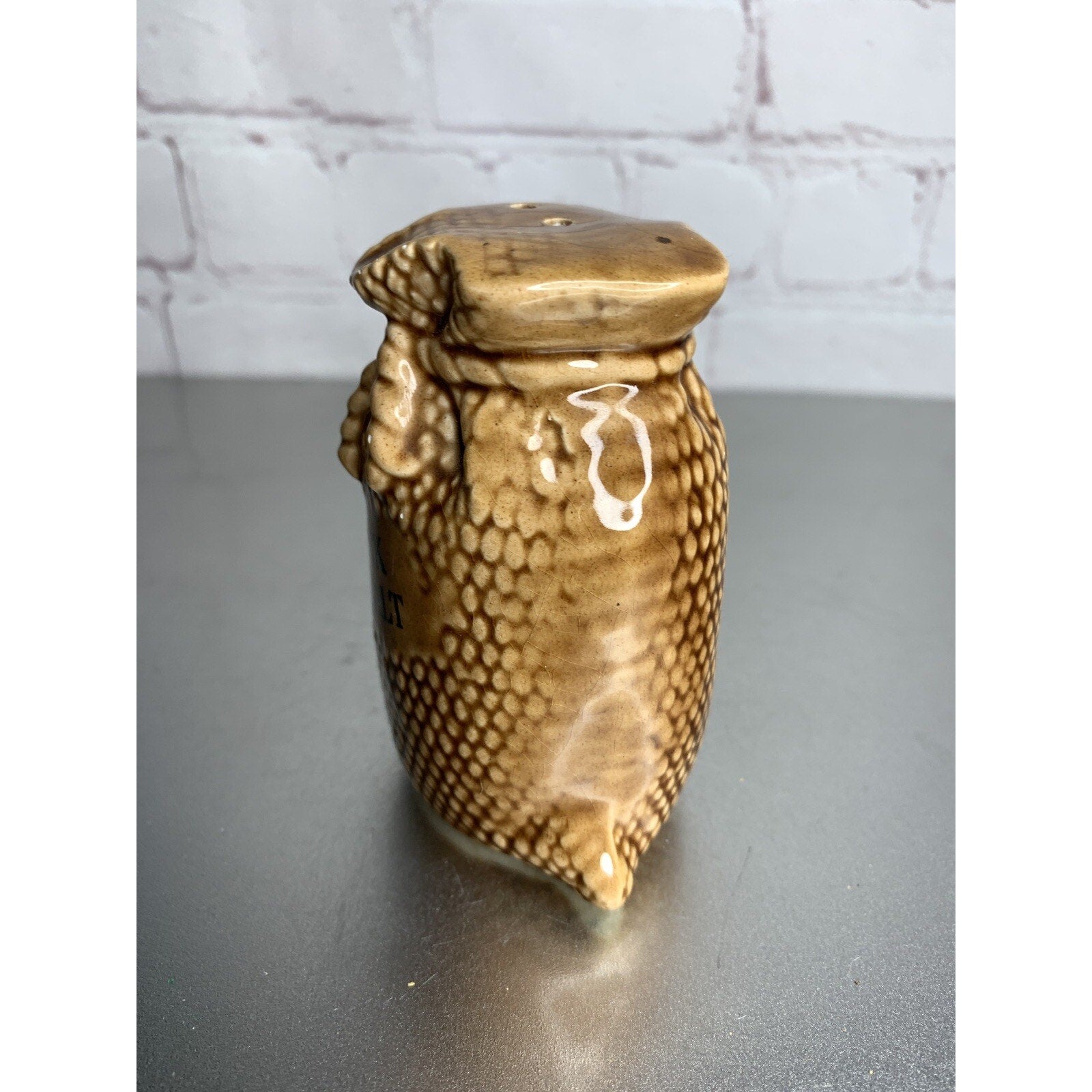 Vintage Ceramic Burlap Sack O’ Salt Shaker Country Farm Rustic Replacement