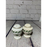 Vintage MCM White Rose Vines Handpainted Fine Porcelain Salt & Pepper Shakers