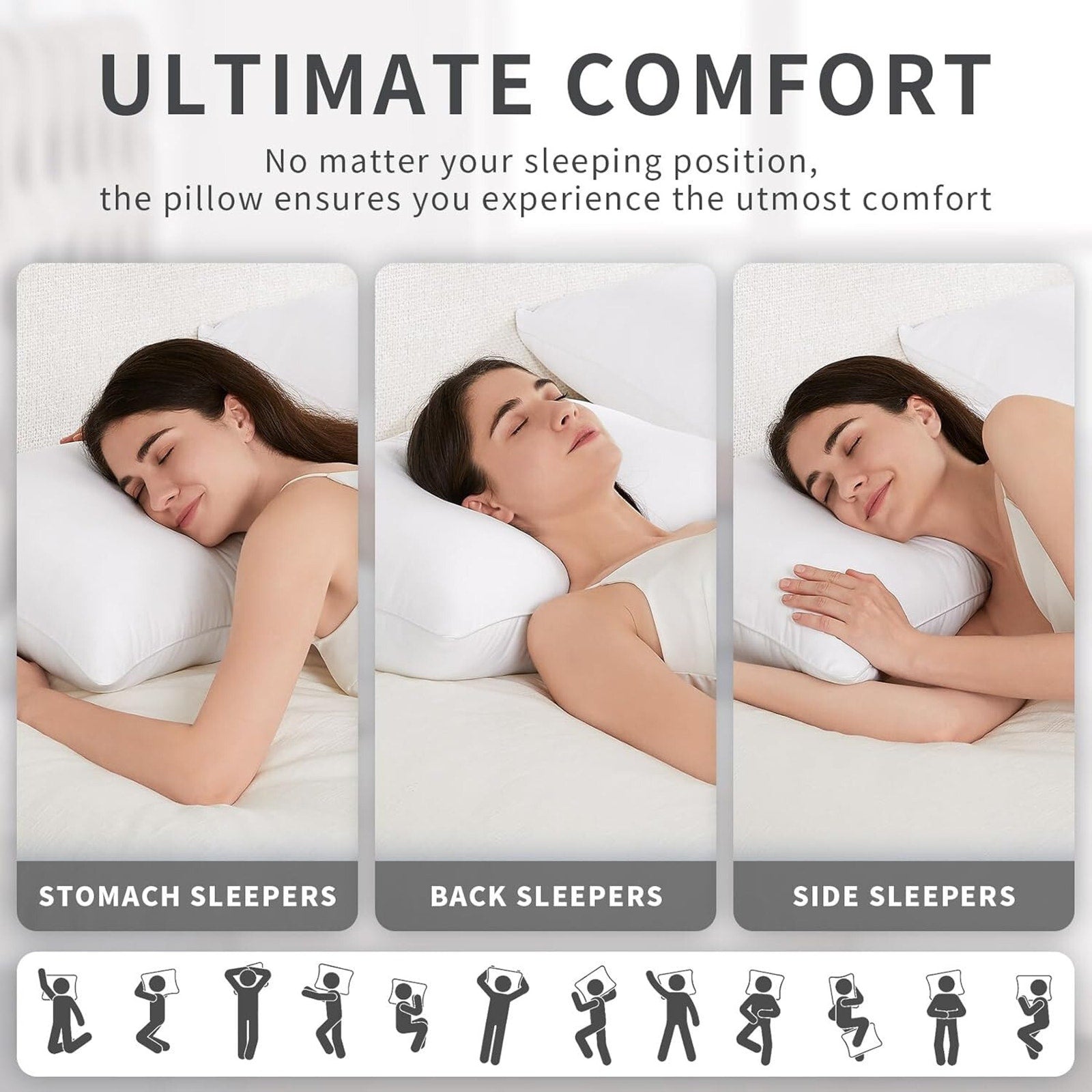 Pillows 2 Pack Premium Down Alternative Hotel Pillows, Standard Size White