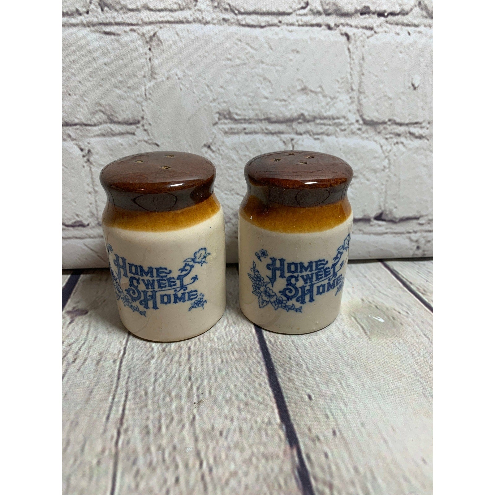Vintage Pottery Home Sweet Home Salt & Pepper Shakers