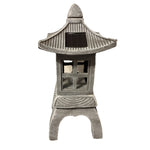 Japanese Style Solar Garden Stone Pagoda Lantern Resin Statue Zen Ornament