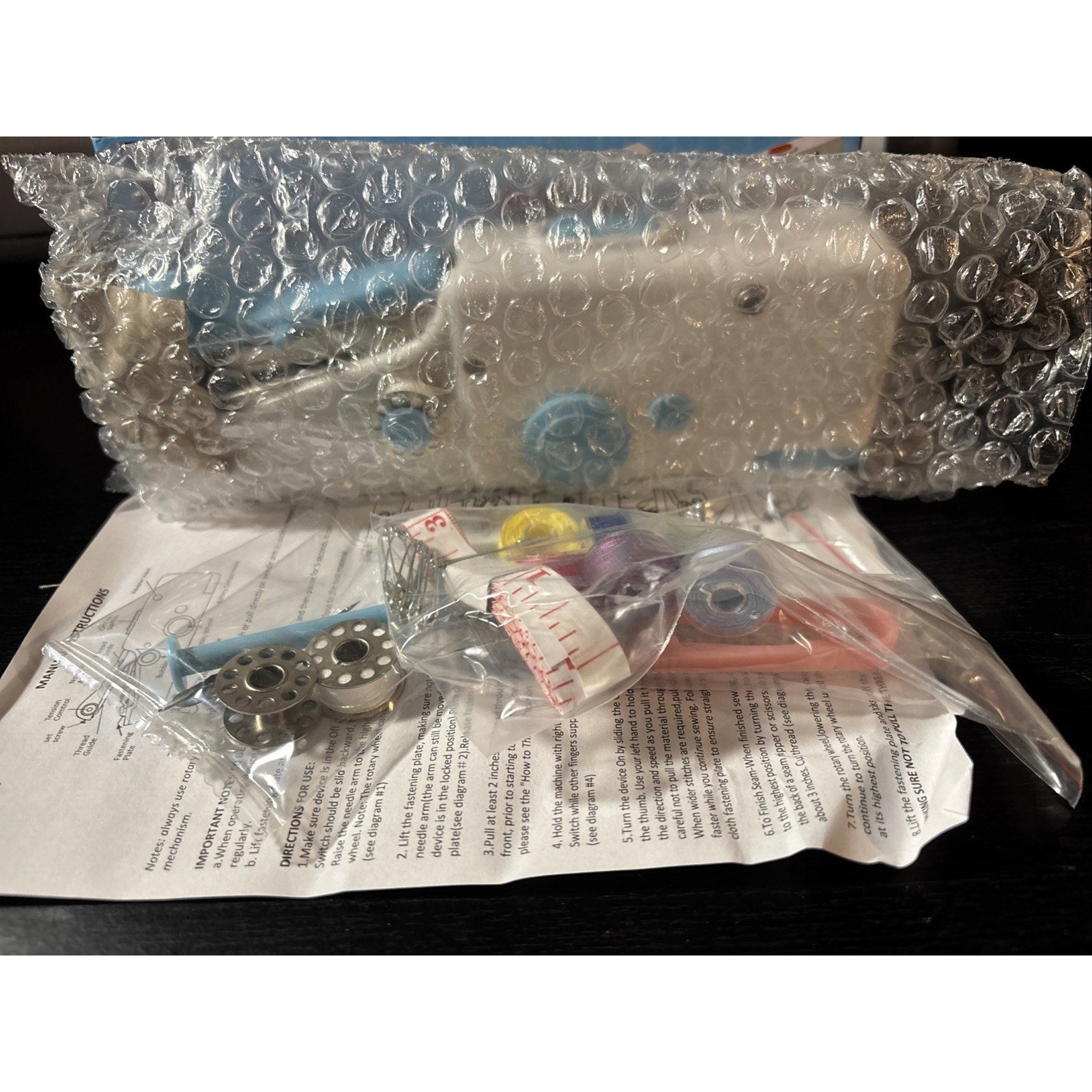 Cordless Handheld Sewing Machine Handy Stitching Blue Portable Battery Operated