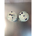 Vintage Ceramic SHEAVES OF WHEAT Salt & Pepper Shakers Blue Spot Pattern