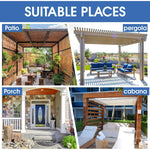 Tan Tab Top Outdoor Curtains Thermal Insulated Patio Waterproof Drapes