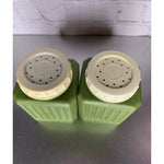 Vintage Bee Plastics Salt & Pepper Shakers Avocado Green Large 1960s