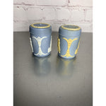 Vintage Salt & Pepper Shakers Hong Kong Blue w/Colonial Scenes