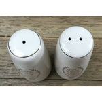 Vintage Mid-Century Ceramic Raised Rose Meal Prayers Salt & Pepper Shakers