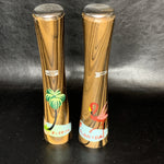 Vintage Florida Teak Wood Salt & Pepper Shakers 6”h Taiwan