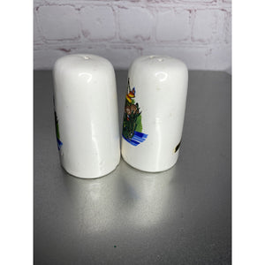 Vintage Mushroom Pond Frog Salt & Pepper Shakers Ceramic Taiwan 1970s