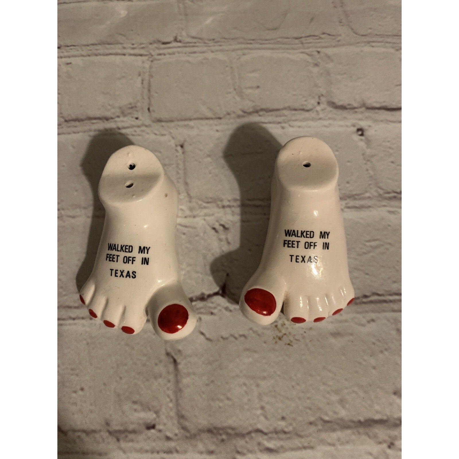 Vintage Walked My Feet Off In Texas Salt & Pepper Shakers Japan