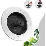 Universal 3 in 1 Kitchen Sink Drain Strainer with Sink Stopper, Chrome Stainless