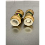 Vintage Mini Wood Salt & Pepper Shakers w/Painted Roosters Design 2 1/4”h