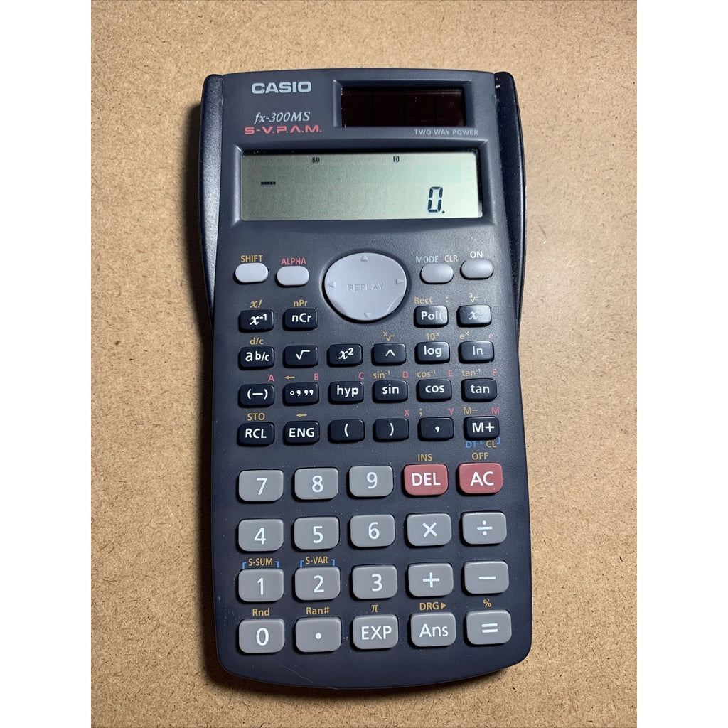 Casio Fx-300MS Solar Scientific Calculator S-V.P.A.M. with Cover - Tested