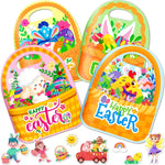 4 Pack Activity Easter Reusable Sticker Books for Kids 2-4, Basket Stuffers
