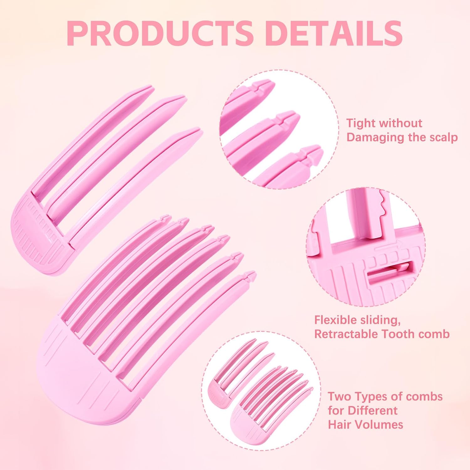 2PCS Volumizing Hair Clips, Hair Volume, Fluffy Bangs, Clip Styling Combs,