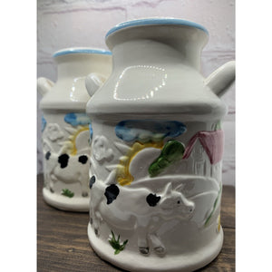 1982 Large Vintage Ceramic Cow Milk Jug Salt & Pepper Shakers Gailstyn Suttton