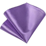 DiBanGu Satin Ties Solid Color Necktie and Pocket Square Tie Clip Formal
