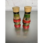 Vintage Wood Florida Salt & Pepper Shakers Round Stripe Design