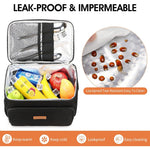 Lunch Bag Cooler Tote Reusable Insulated Leak-Proof, Thermal, Large Size, Black