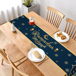 Ramadan Mubarak Table Runner Table Decorations - Ramadan Mosque Lantern Islamic Happy Ramadan Mubarak Party Supplies Decorations, 13.8x70 inches