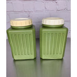 Vintage Bee Plastics Salt & Pepper Shakers Avocado Green Large 1960s