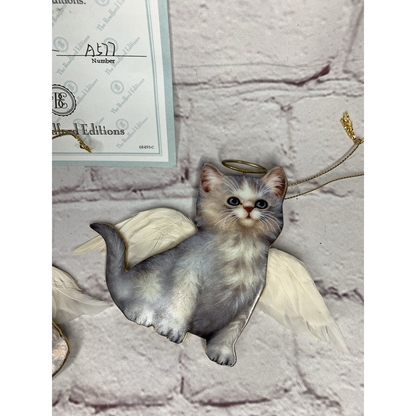 Bradford Editions Purr-fect Little Angels Ornaments (2) Princess & Chloe w/COA
