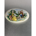 Vintage Mount Vernon VA Oval Trinket Dish w/Lid Courting Scene Ceramic