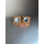 Vintage MCM Rectangular Wood Salt & Pepper Shakers Rustic