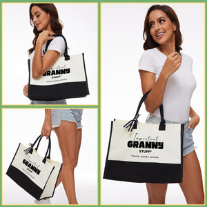 Granny's Canvas Tote Bags - Reusable Grocery, Beach Bags for Grandma