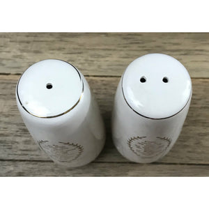 Vintage Mid-Century Ceramic Raised Rose Meal Prayers Salt & Pepper Shakers