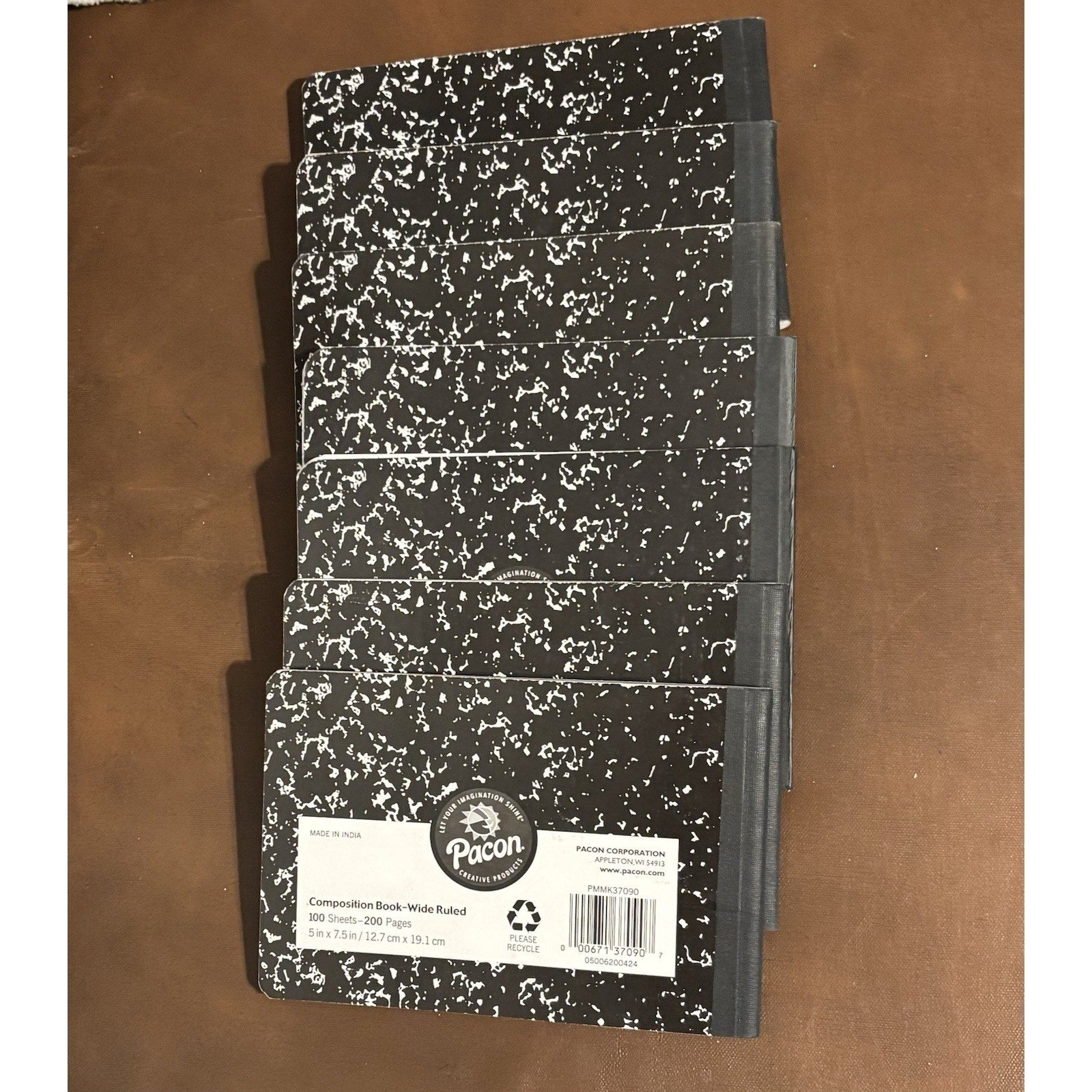 PACON Junior Composition Book, 5 x 7-1/2” 3/8” Ruled, 100 Sheets-7 Book Bundle