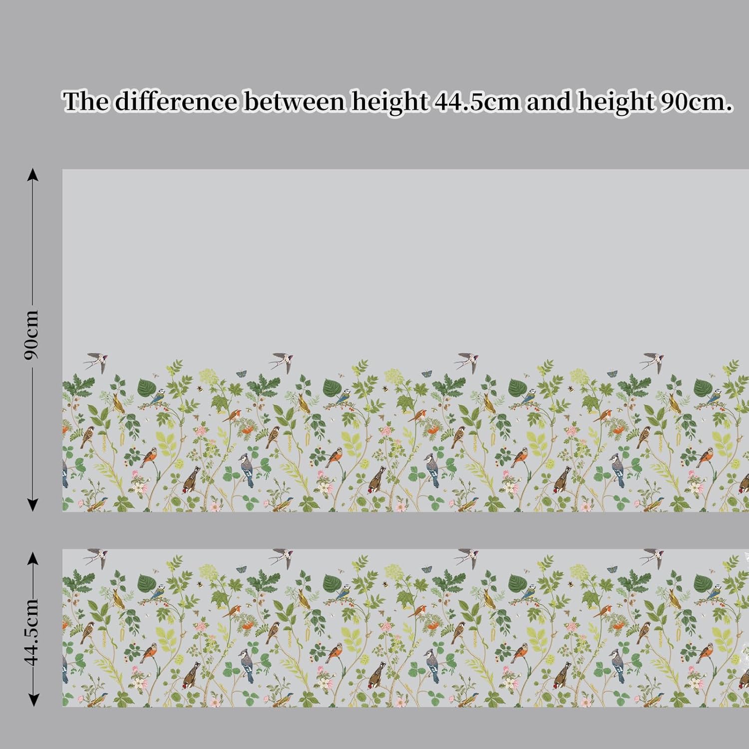 Window Film Roll, Botanical Flower Pattern, Frosted Privacy Film