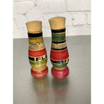 Vintage Wood Florida Salt & Pepper Shakers Round Stripe Design