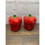 Vintage Bell Peppers Salt & Pepper Shakers, Green, Red, Japan -Lot of 3 Sets