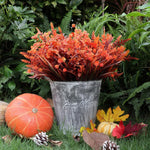 16 Bundles Artificial Faux Fall Mums Flowers Plants UV Resistant Mixed Orange