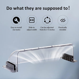 2 Pack Air & Heat Deflector for Vents, Adjustable from 8.5" to 15"