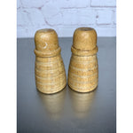 Vintage Beehive Wood Salt & Pepper Shakers Blonde Japan