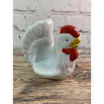 Ceramic Chicken Hen Salt Pepper Shaker Napkin Holder