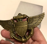 Vintage Navy Pilot Wings Solid Brass Belt by Baron buckle 1979