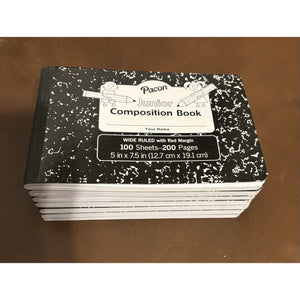 PACON Junior Composition Book, 5 x 7-1/2” 3/8” Ruled, 100 Sheets-7 Book Bundle