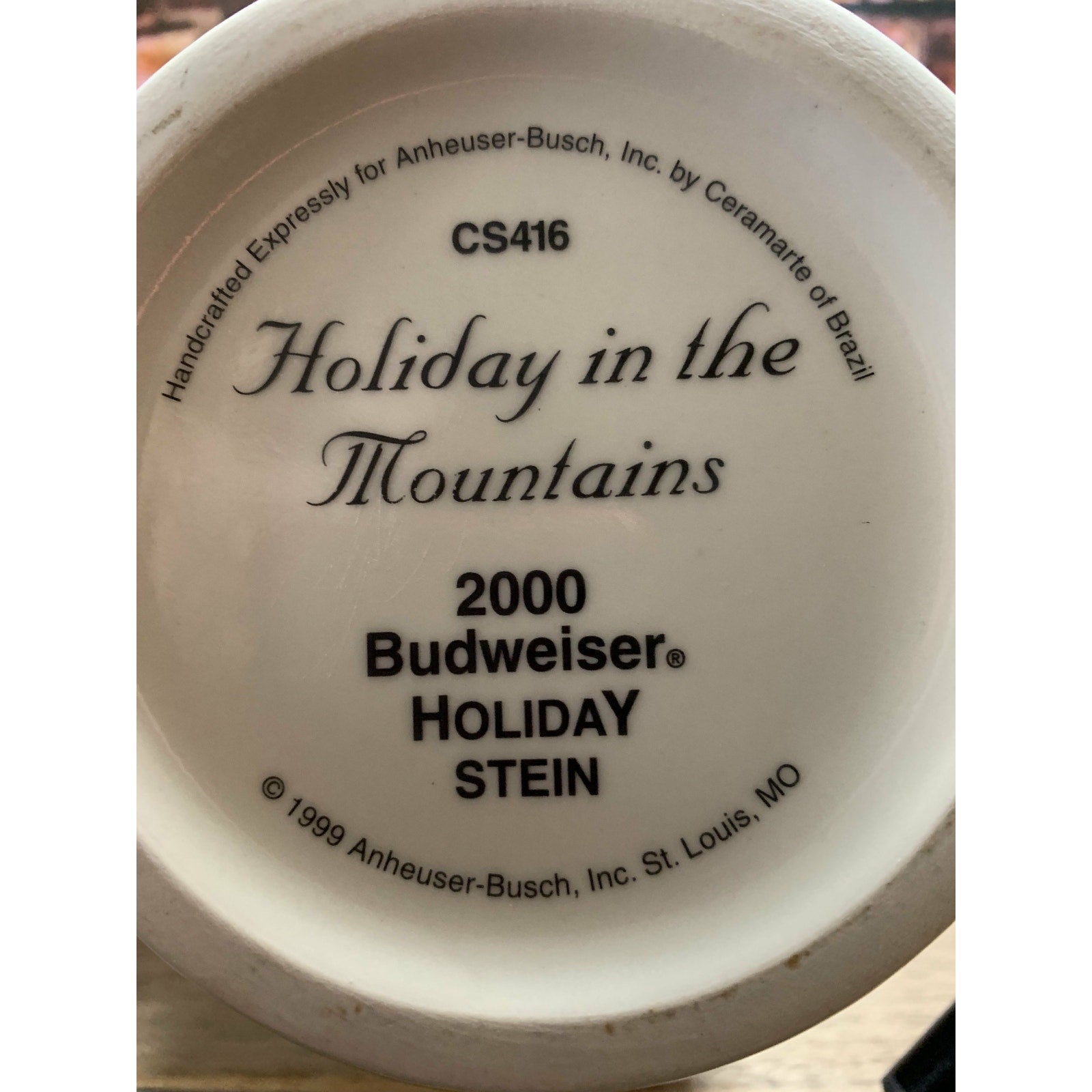 Vintage Budweiser Anheuser-Busch Holiday in the Mountains Holiday Stein 2000