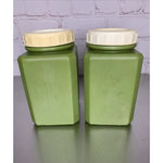 Vintage Bee Plastics Salt & Pepper Shakers Avocado Green Large 1960s
