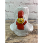 Ceramic Chicken Hen Salt Pepper Shaker Napkin Holder