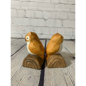 Vintage Ceramic Owls on a Tree Branch Salt & Pepper Shakers- Taiwan 1970’s