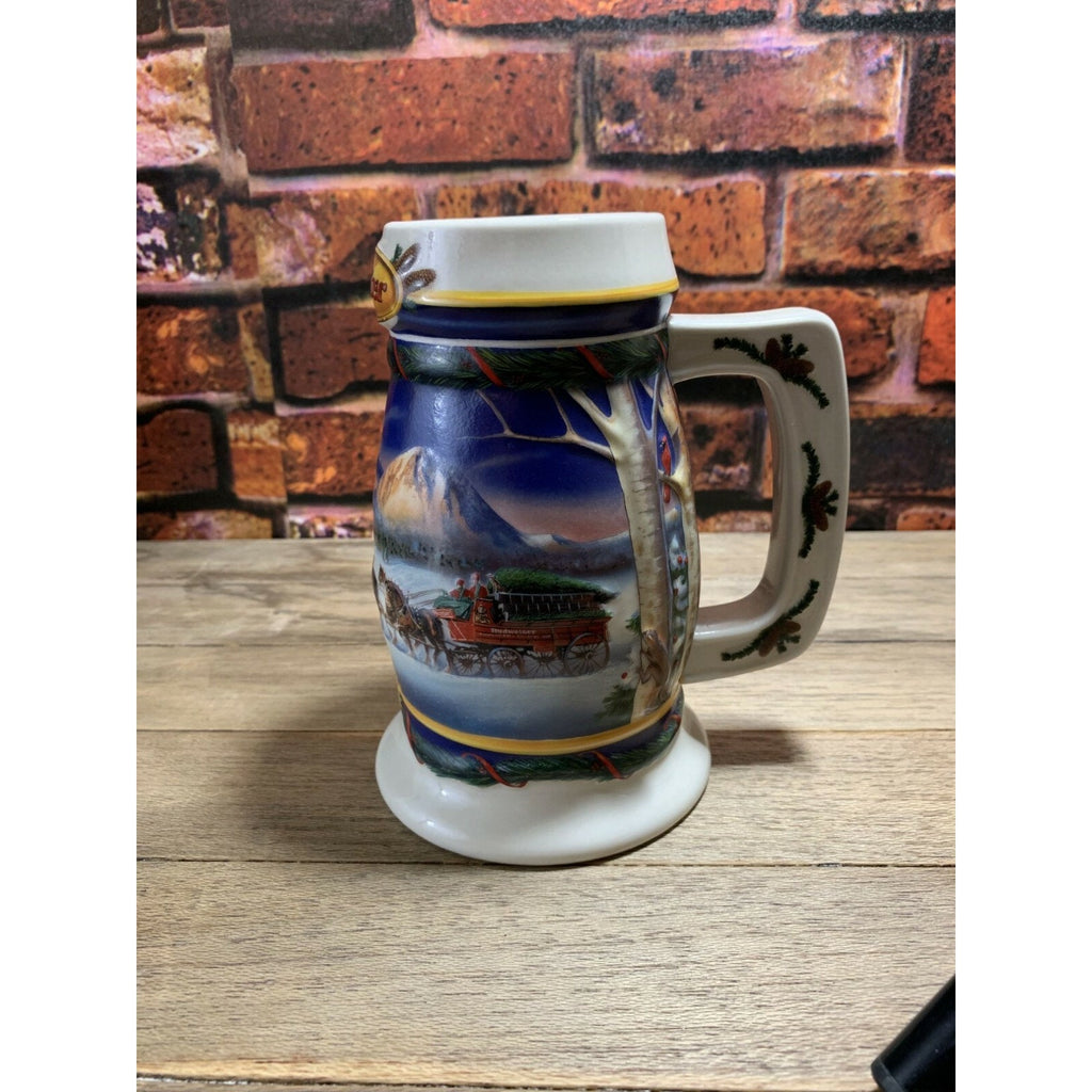 Vintage Budweiser Anheuser-Busch Holiday in the Mountains Holiday Stein 2000