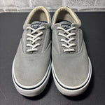 Sperry Top Sider Mens 8.5 Gray Canvas Low Top Sneakers 1772706